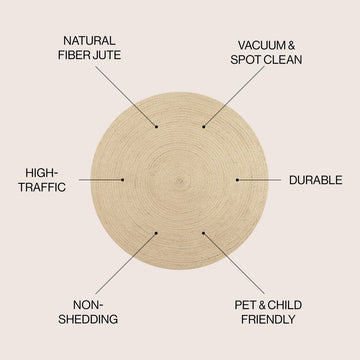 Zara Braided Coastal Cottage Round Jute Round Rug